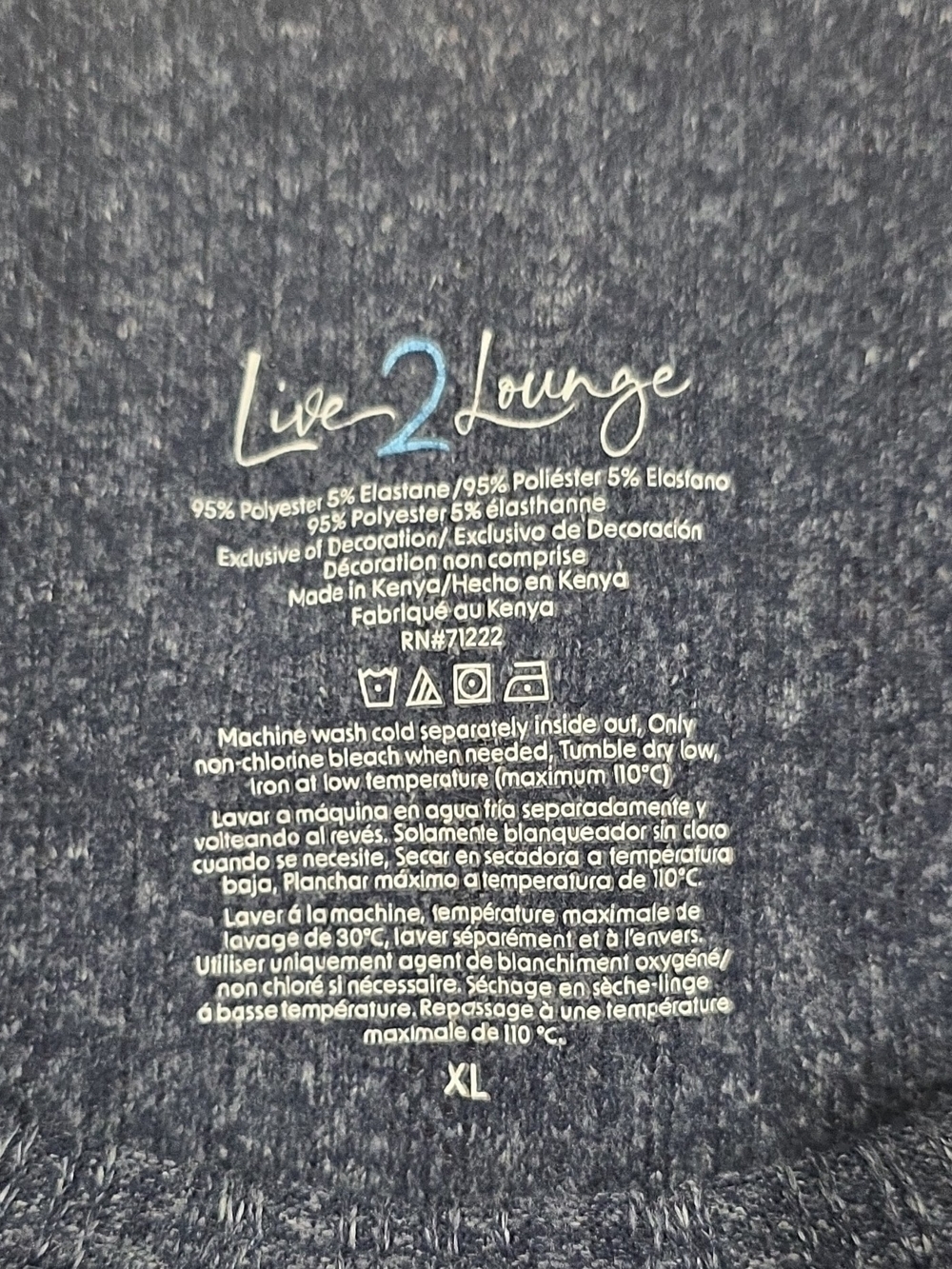 Live 2 Lounge Navy Blue Cozy Top